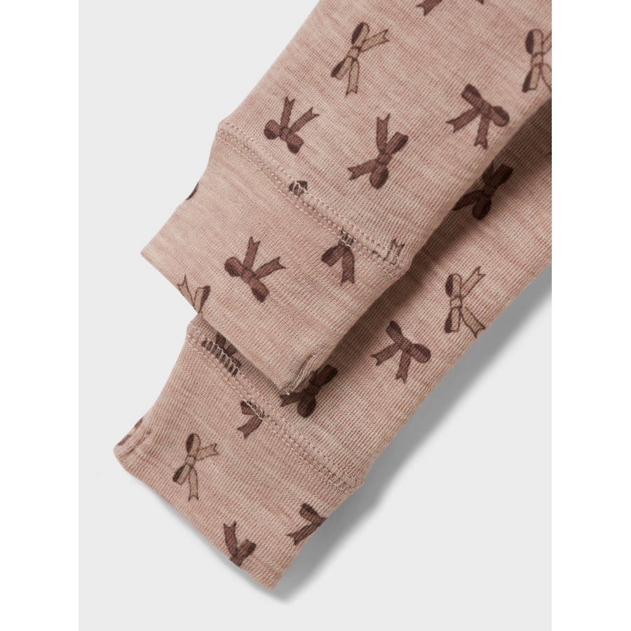 Name It - Leggings - Uld - Wang - Shadow Gray Bows - Billede 2