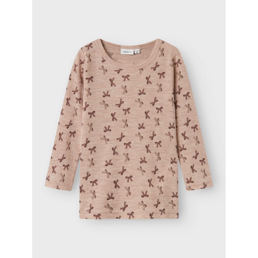 Name It - Bluse - Uld - Wang - Shadow Gray Bows - Billede 5