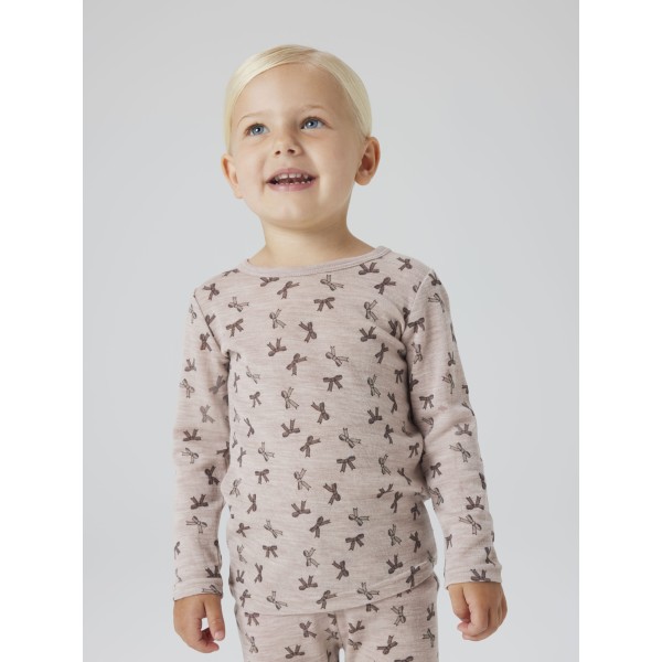 Name It - Bluse - Uld - Wang - Shadow Gray Bows