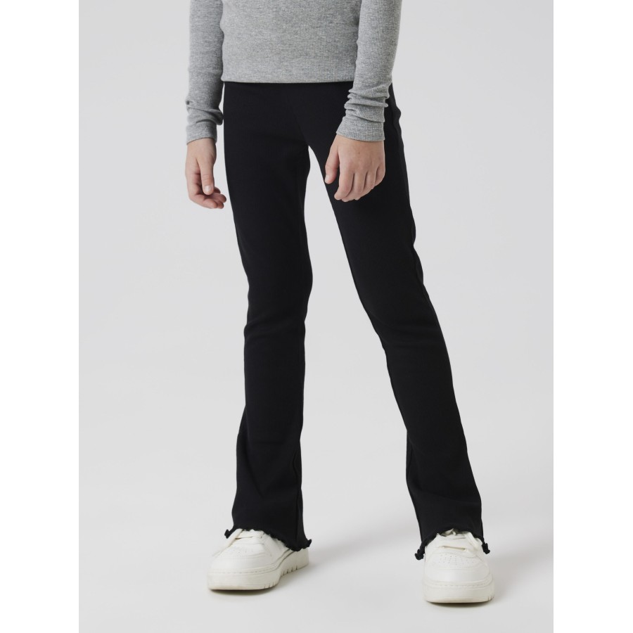 Name It - Bootcut Leggings - Rib - Nakal - Black