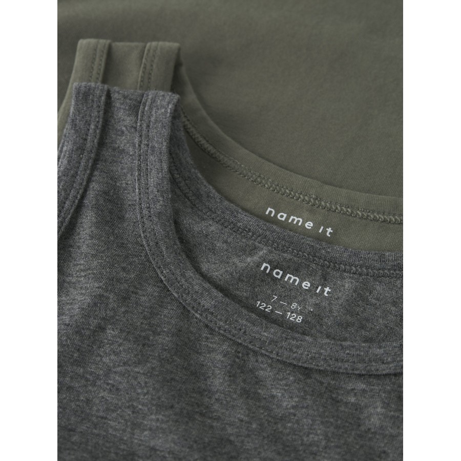 Name It – Undertrøje – 2-pak – Tea Leaf Dark Grey Melange - Image 4