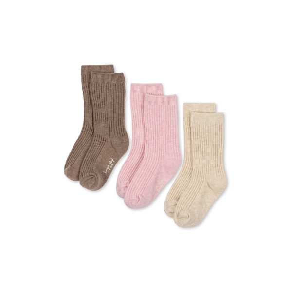 Konges Sløjd - 3-pak - Strømpe - Rib - Rose Mix