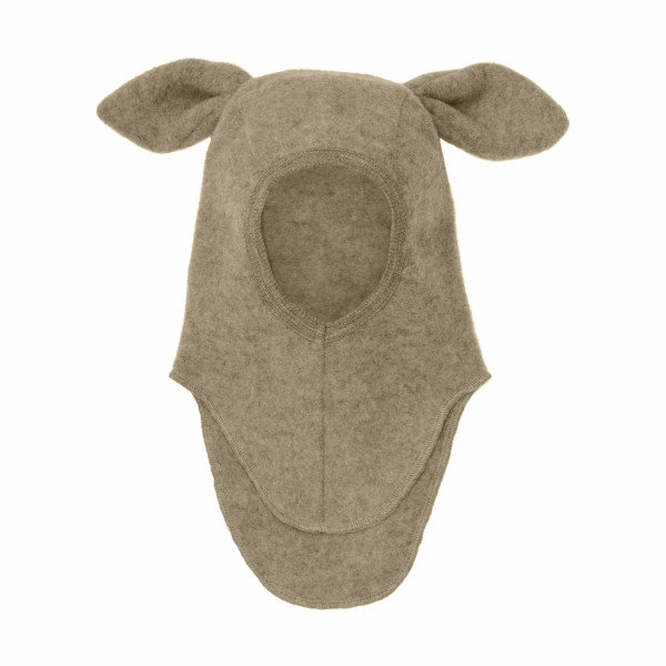 Huttelihut - Elefanthue m. kaninører - Uld Fleece - Savannah Melange
