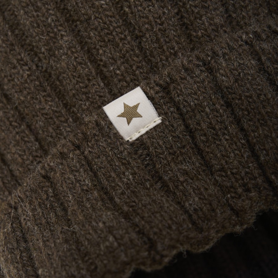 Huttelihut - Hue m. pompom - Dark Brown Melange - Billede 3