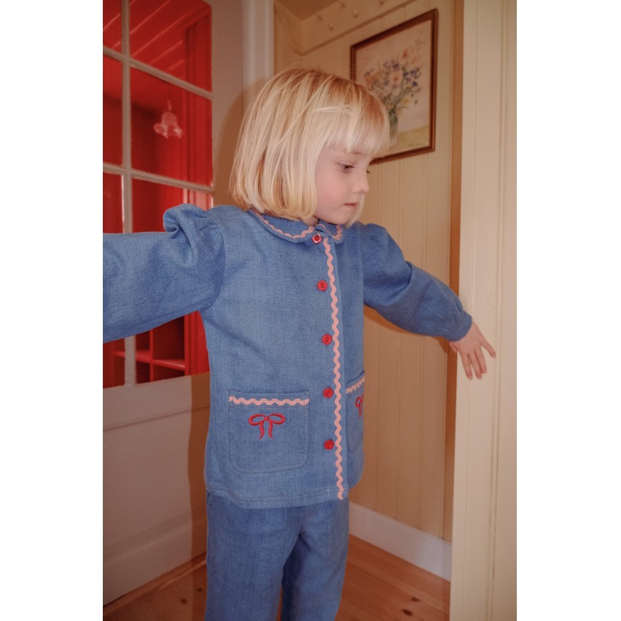 Flöss - Denim Overskjorte - Hazel - Mid Blue Rinse - Billede 3