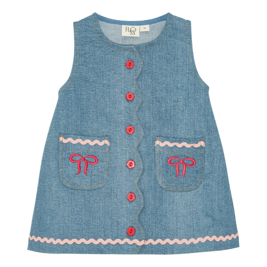 Flöss - Denim Kjole - Hazel - Mid Blue Rinse