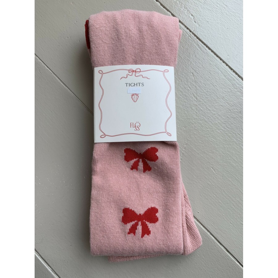Flöss - Strømpebuks - Vera - Warm Pink Bow - Billede 2