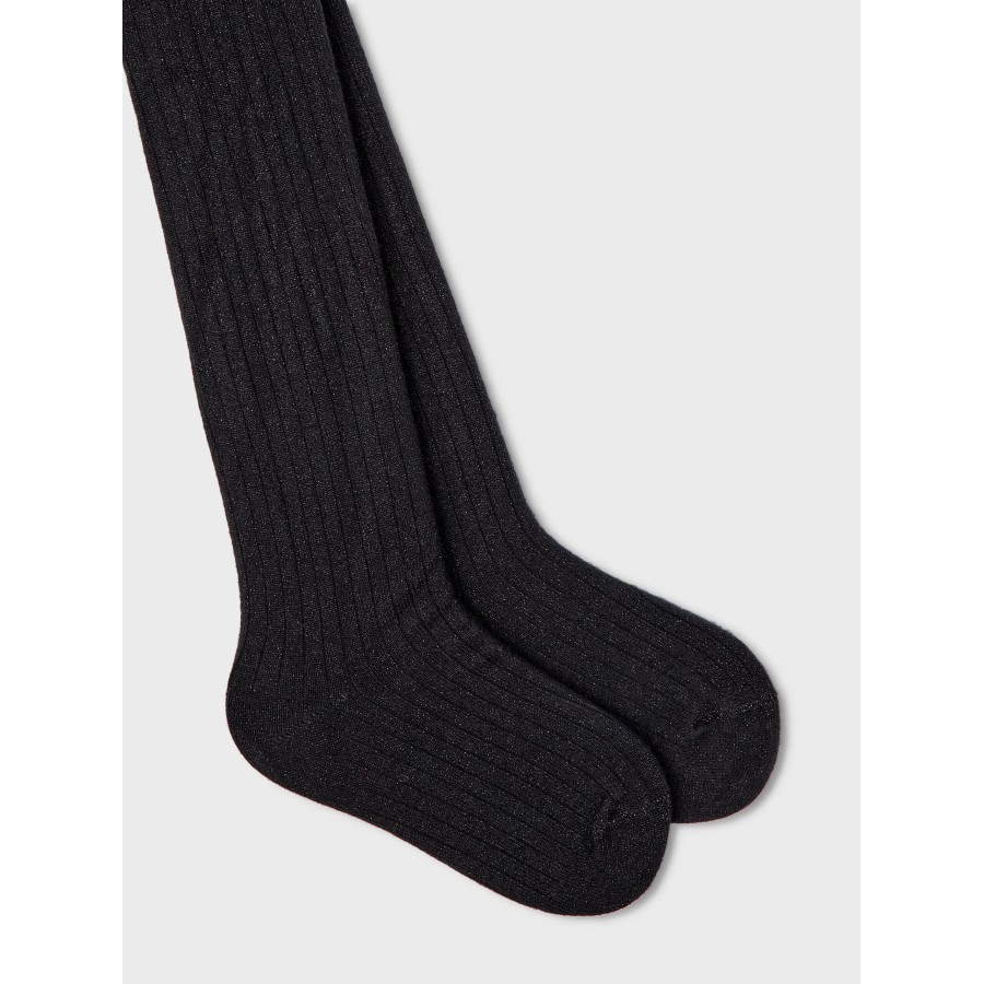 Name It - Strømpebuks - Glitter Rib - Black - Billede 3