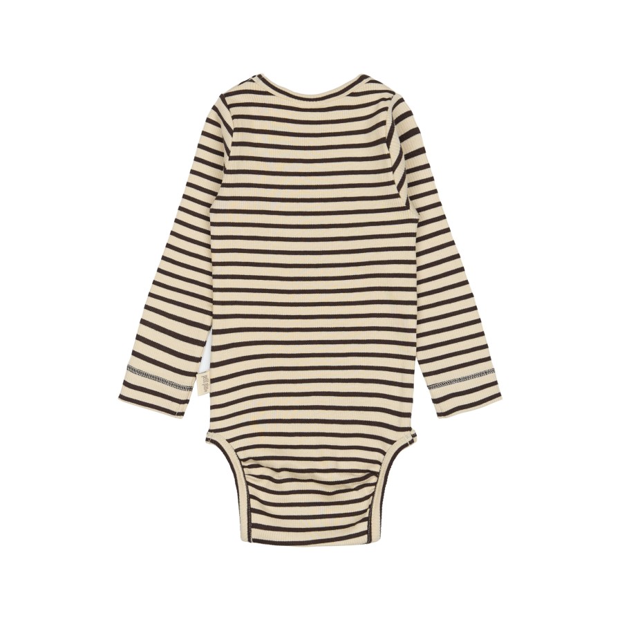 Petit Piao - Body - Rib Modal - Coffee Bean Off White - Billede 2