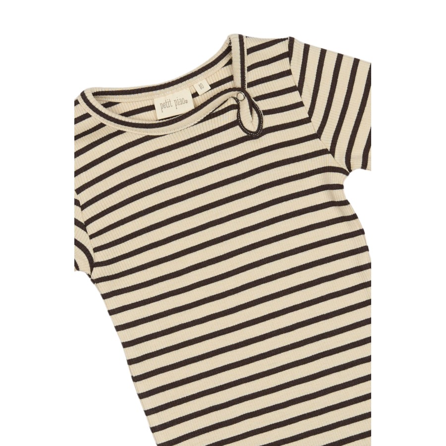 Petit Piao - Body - Rib Modal - Coffee Bean Off White - Billede 3