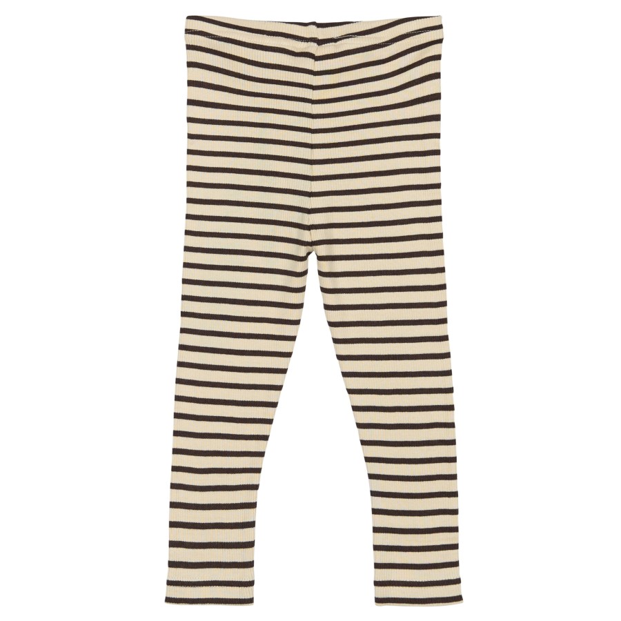 Petit Piao - Leggings - Rib Modal - Coffee Bean Off White - Billede 2