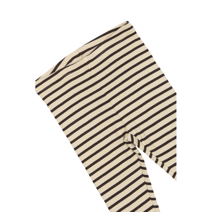 Petit Piao - Leggings - Rib Modal - Green Leaf Off White - Billede 2