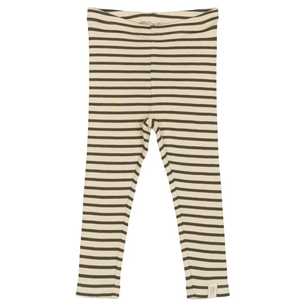 Petit Piao - Leggings - Rib Modal - Green Leaf Off White