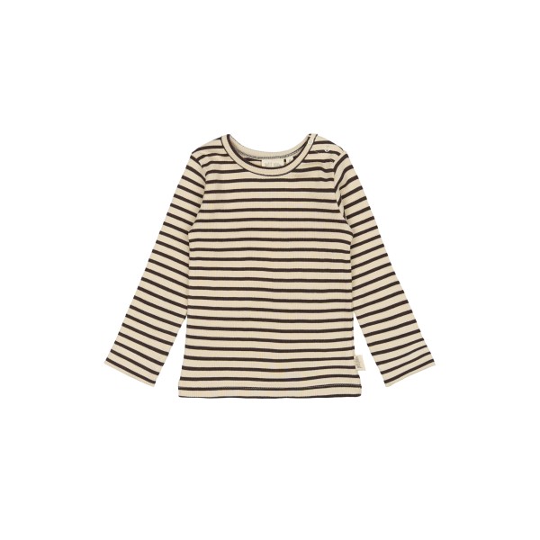Petit Piao - Bluse - Rib Modal - Coffee Bean Off White