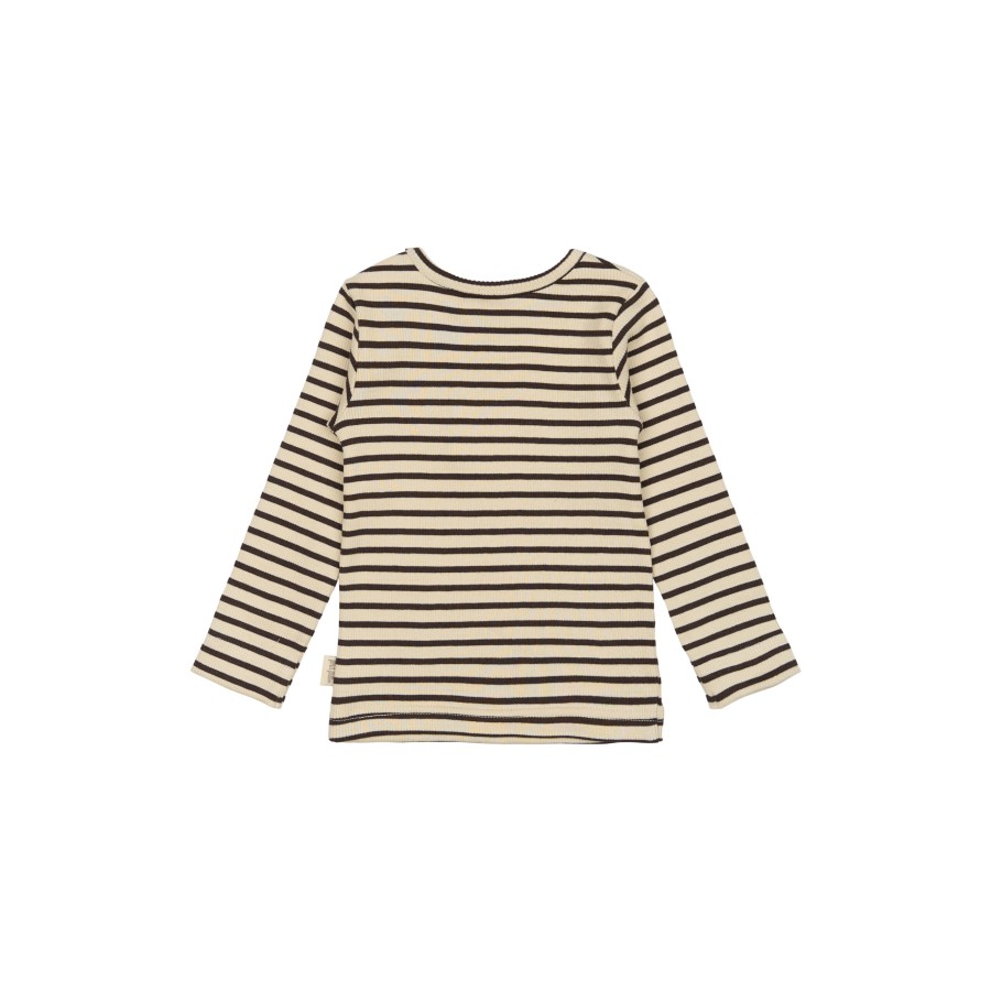 Petit Piao - Bluse - Rib Modal - Coffee Bean Off White - Billede 2