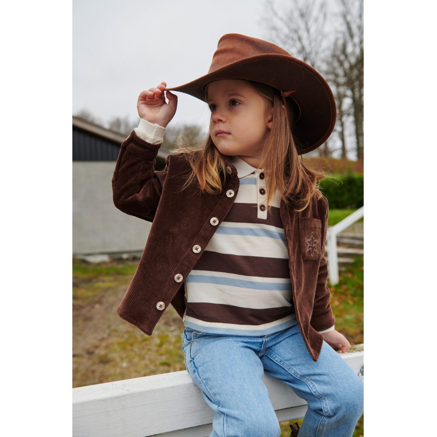 Copenhagen Colors - Polo bluse - Dusty Blue Combi - Billede 2