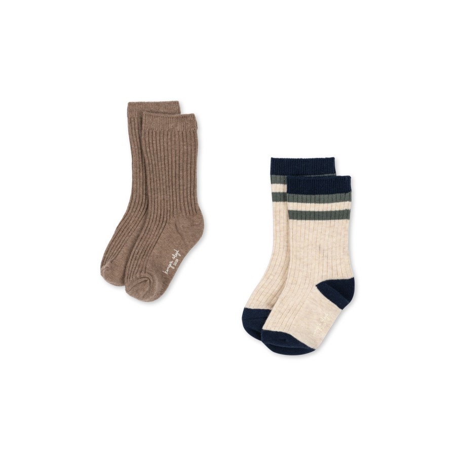 Konges Sløjd - 2-pak Strømpe - Rib - Navy Stripe