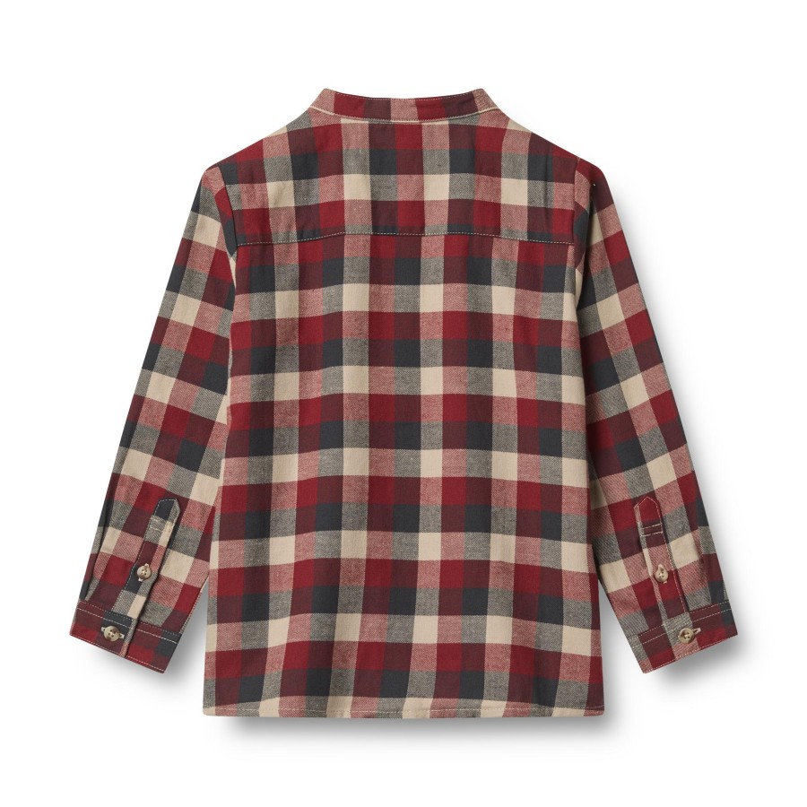 Wheat - Skjorte - Willum - Red Blue Check - Billede 2