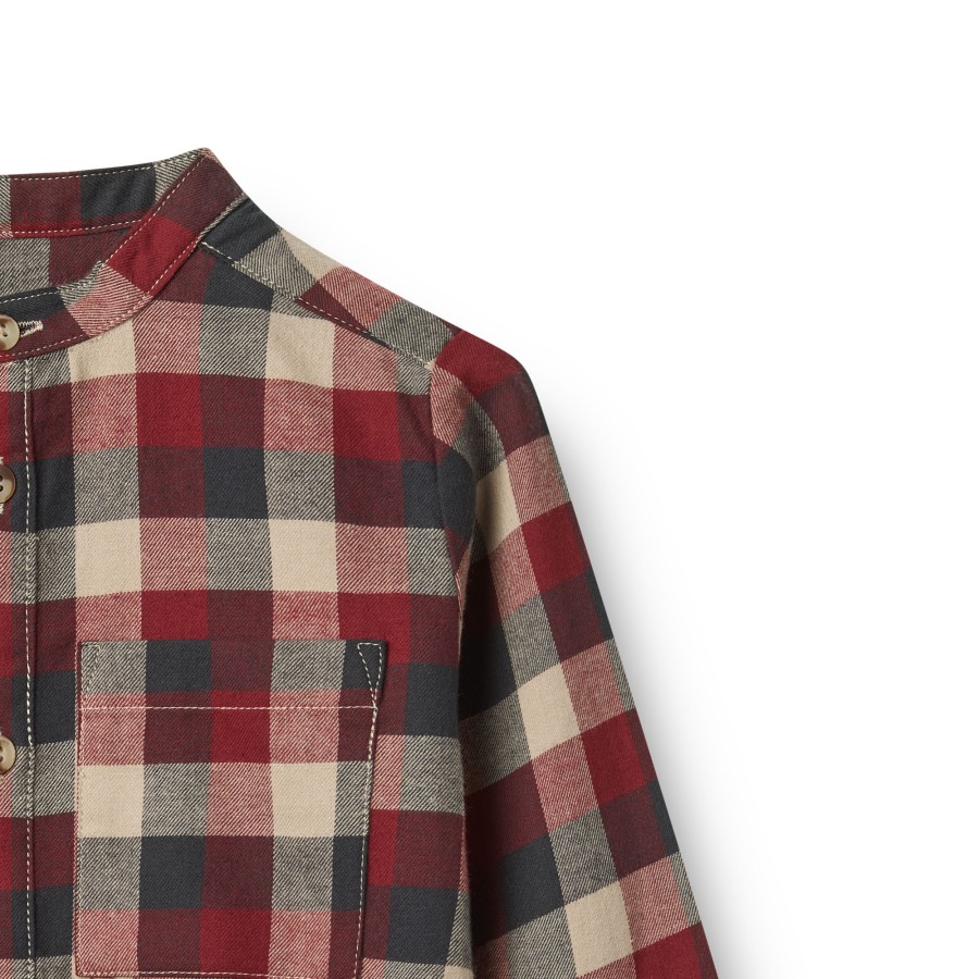 Wheat - Skjorte - Willum - Red Blue Check - Billede 3