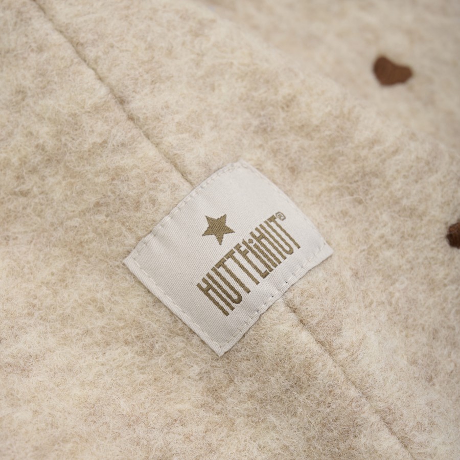 Huttelihut - Elefanthue - Uld - All Over Embroidery - Sand Melange - Billede 3