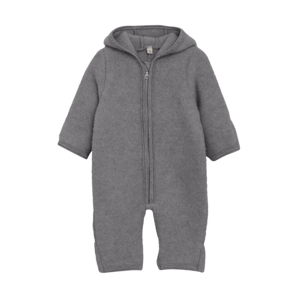 Huttelihut - Fleece Køredragt m. kaninører - Uld - Medium Grey Melange