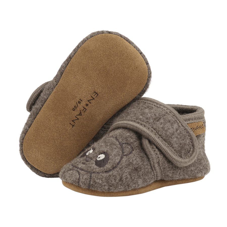 En Fant - Uld Hjemmesko - Panda - Chocolate Brown - Billede 3
