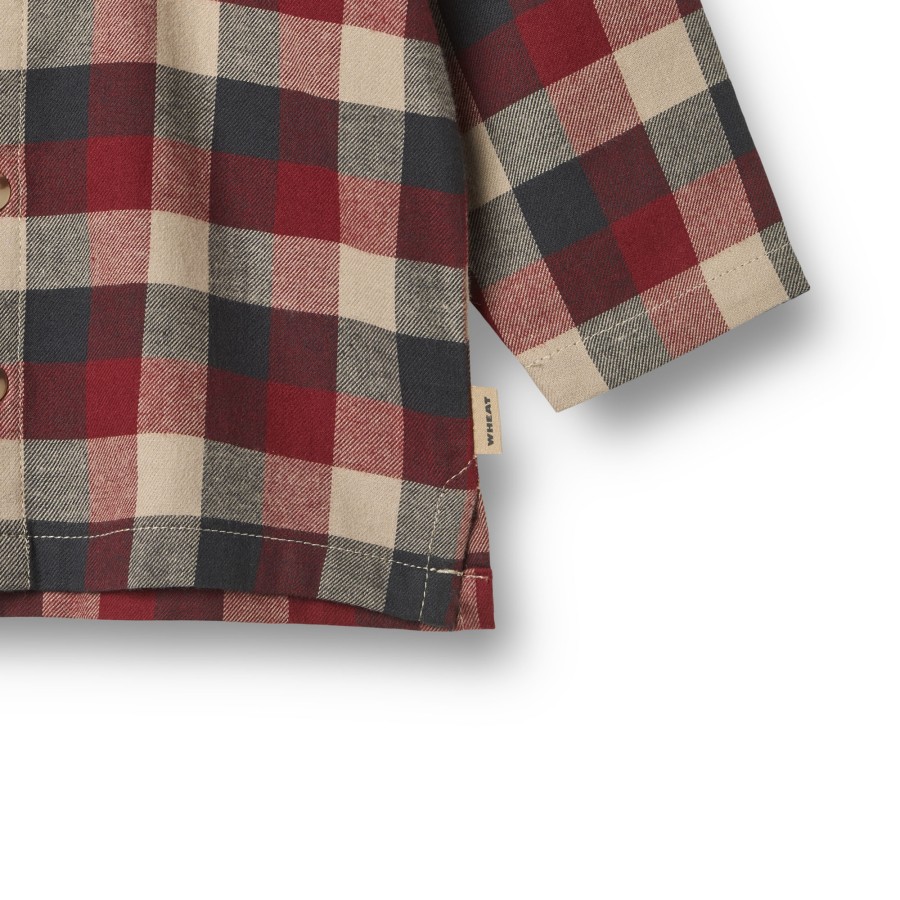 Wheat - Skjorte - Shelby - Red Blue Check - Billede 3
