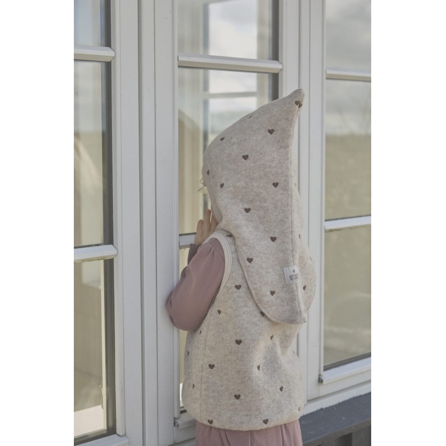 Huttelihut - Elefanthue - Uld - All Over Embroidery - Sand Melange - Billede 4
