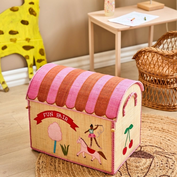 FORUDBESTILLING: Rice - Opbevaringskurv - Fun Fair Pink - Large