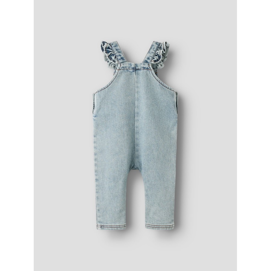 Lil' Atelier - Overall - Darlee - Medium Blue Denim Flower Embroidery - Billede 3