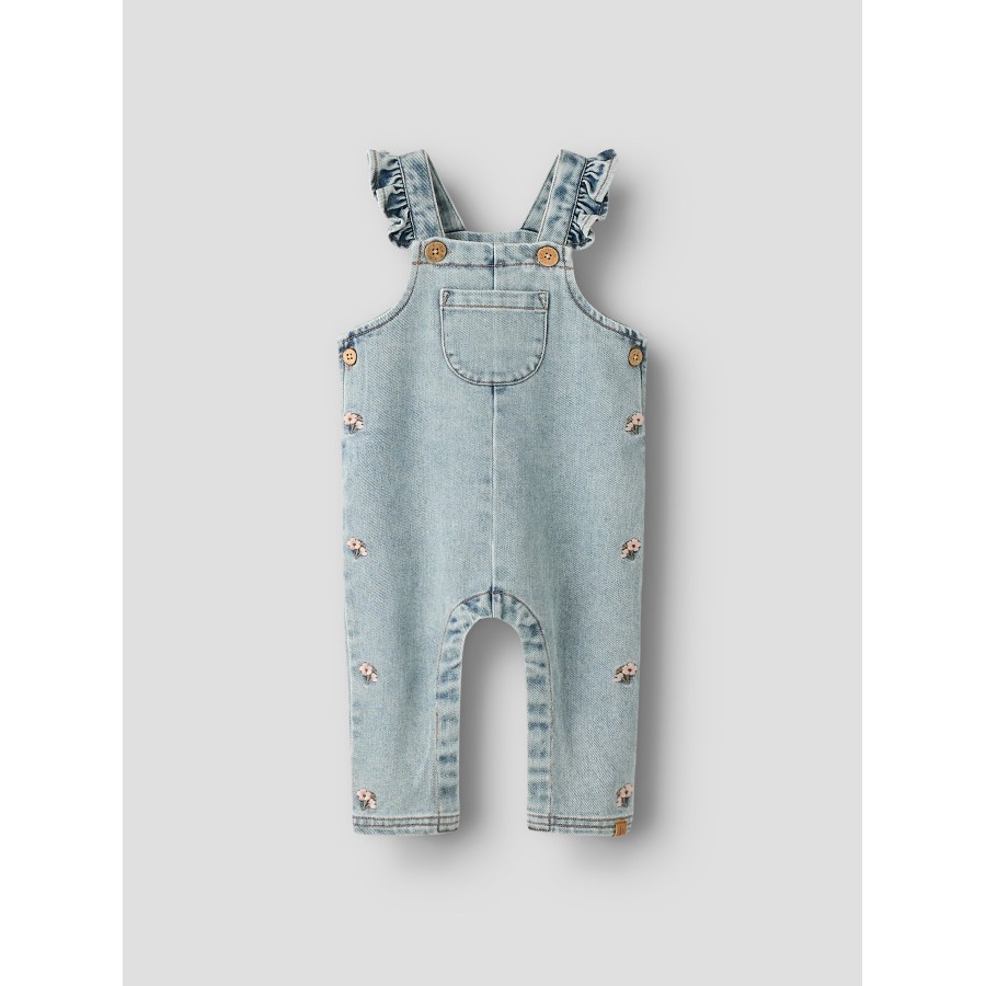 Lil' Atelier - Overall - Darlee - Medium Blue Denim Flower Embroidery