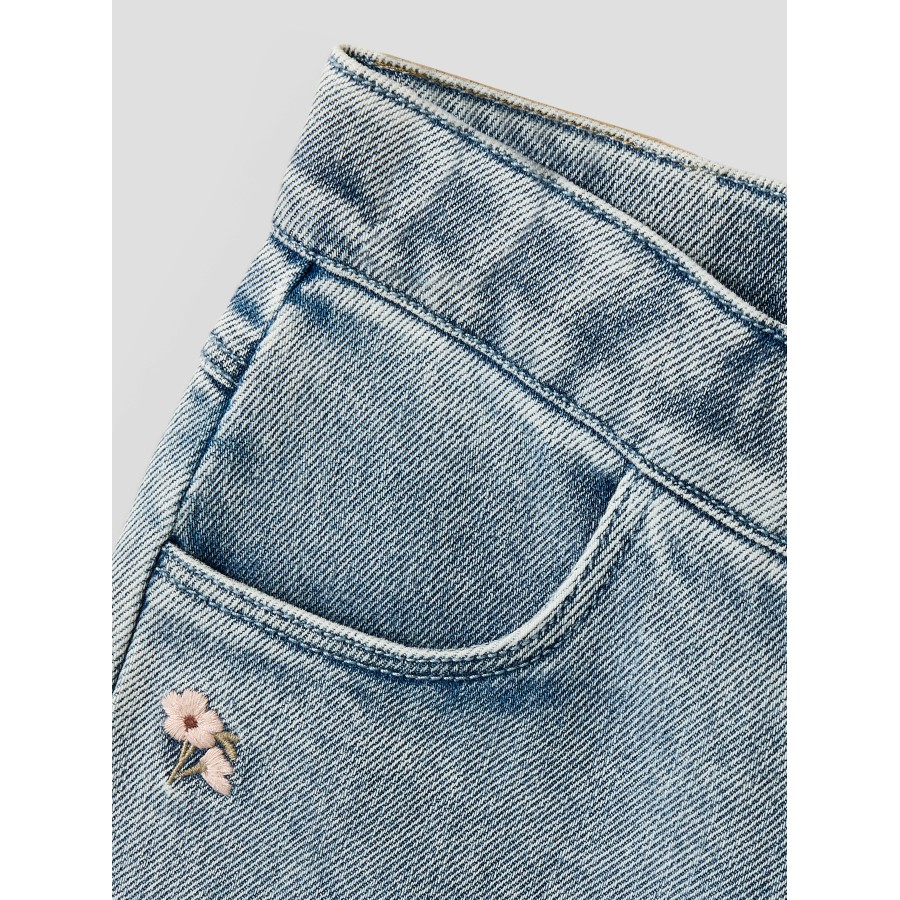 Lil' Atelier - Jeans - Darlee Doa - Medium Blue Denim Flower - Billede 3