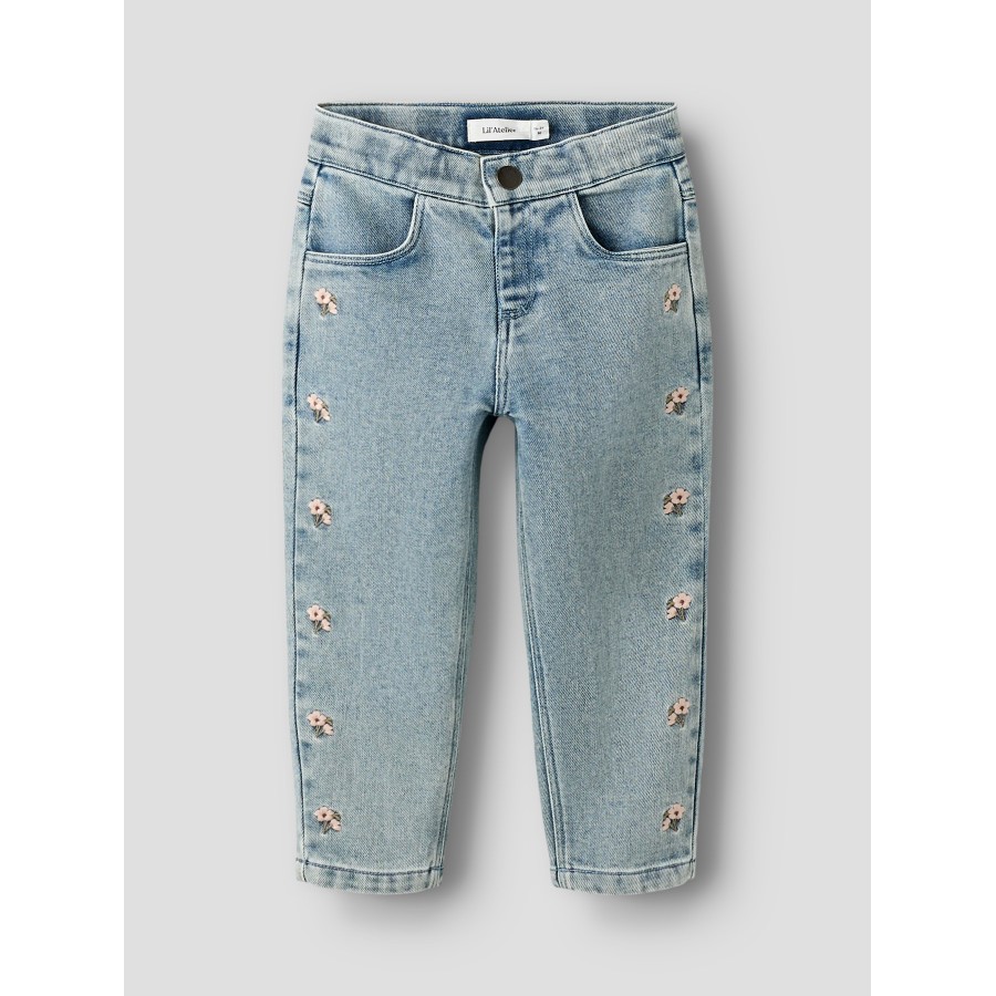 Lil' Atelier - Jeans - Darlee Doa - Medium Blue Denim Flower