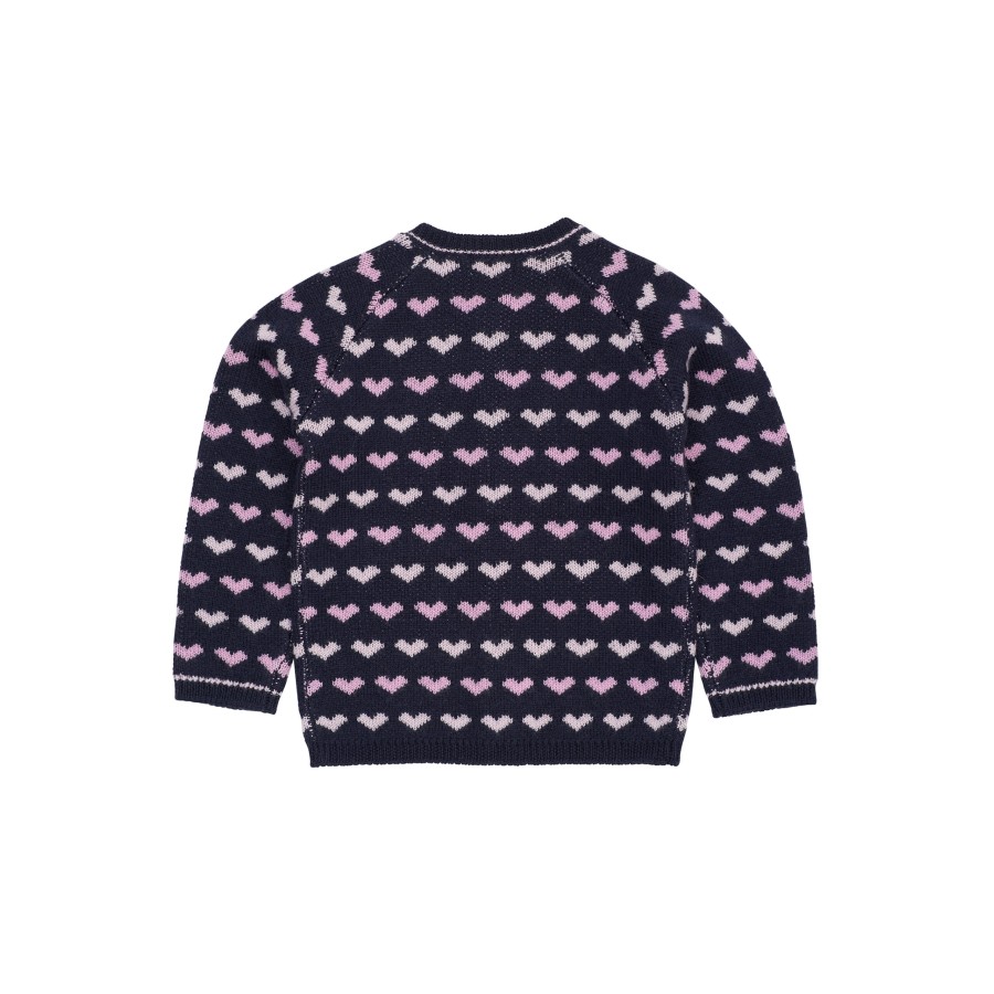 Copenhagen Colors - Cardigan - Merino Heart - Navy Bubblegum Combi - Billede 4