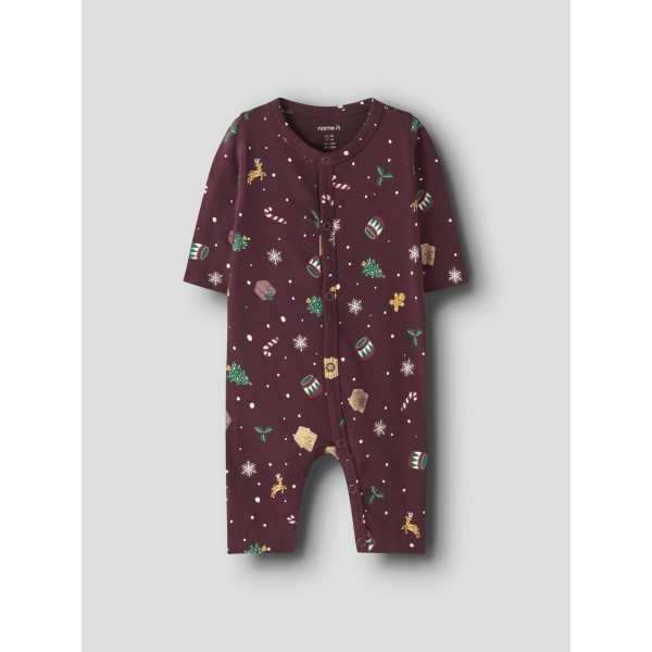 Name It - Julenattøj - Heldragt - Vismas - Burgundy Xmas AOP