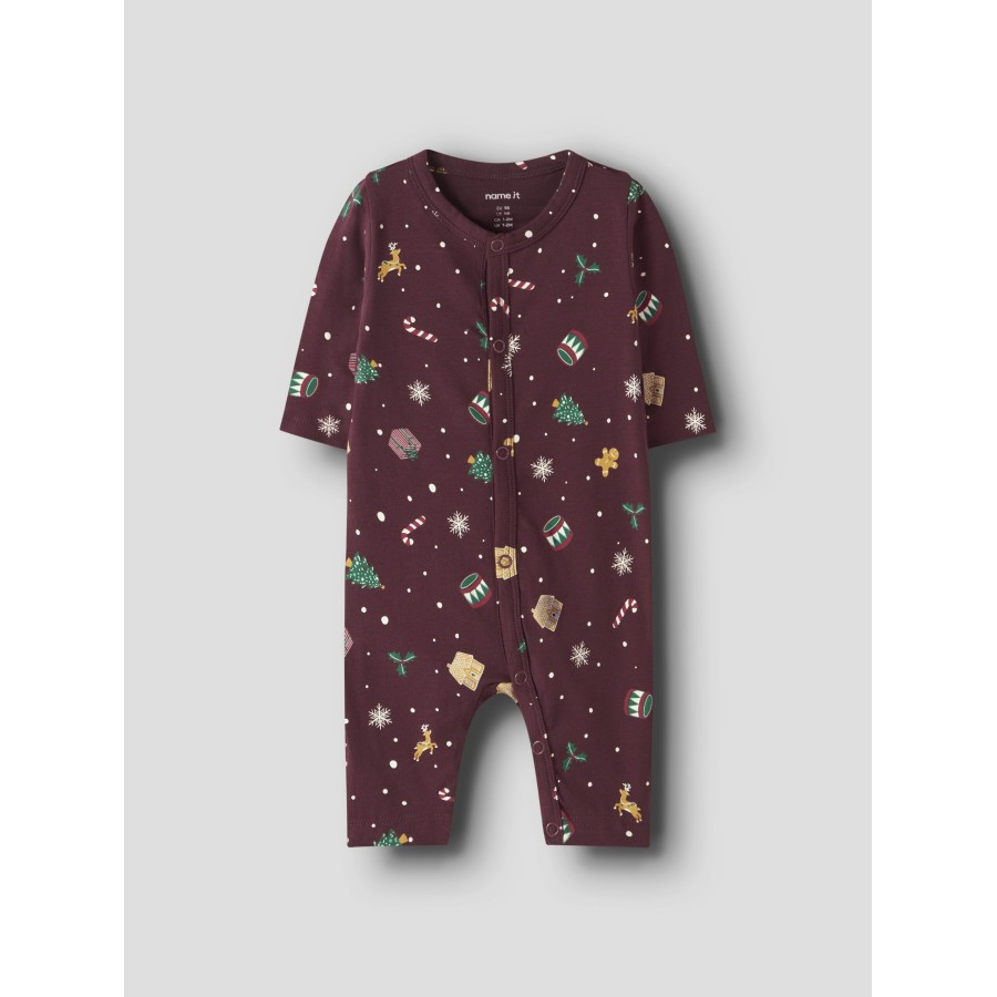 Name It - Julenattøj - Heldragt - Vismas - Burgundy Xmas AOP