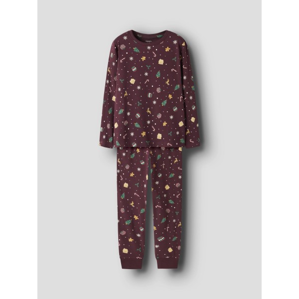 Name It - Julenattøj - Vismas - Burgundy Xmas AOP