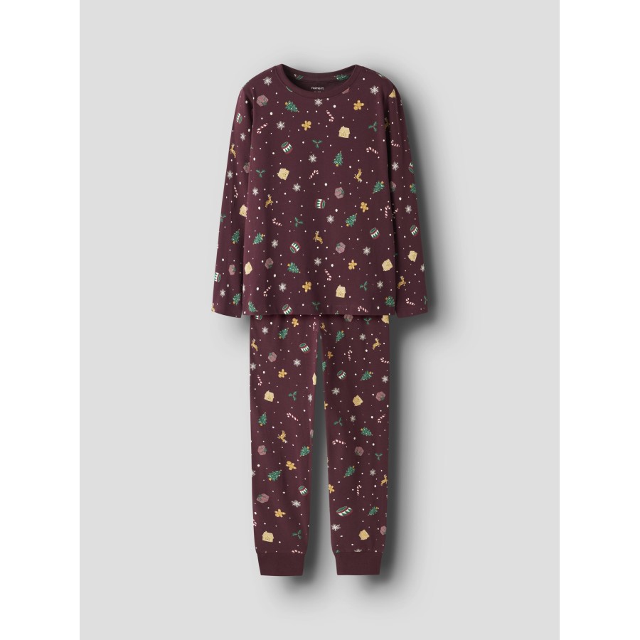 Name It - Julenattøj - Vismas - Burgundy Xmas AOP