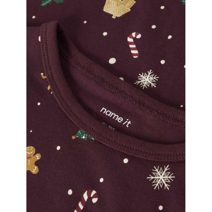 Name It - Jule natkjole - Vismas - Burgundy - Billede 3