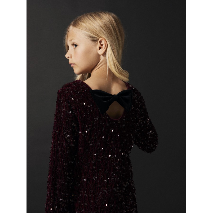 Name It - Kjole - Rusitta - Burgundy Black Bow - Billede 2