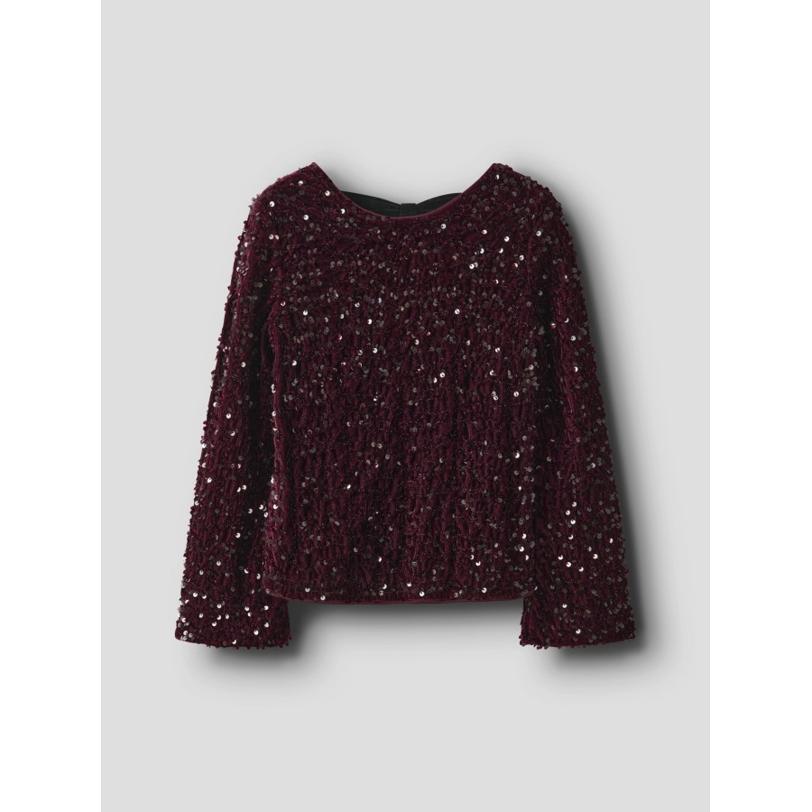 Name It - Bluse - Rusitta - Burgundy Black Bow - Billede 4