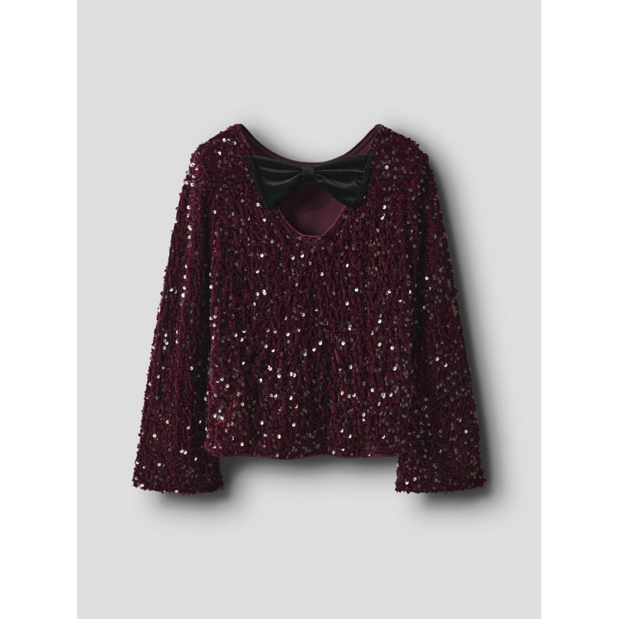 Name It - Bluse - Rusitta - Burgundy Black Bow - Billede 2