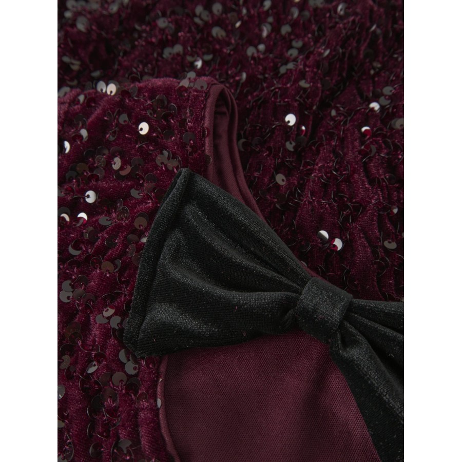 Name It - Bluse - Rusitta - Burgundy Black Bow - Billede 3