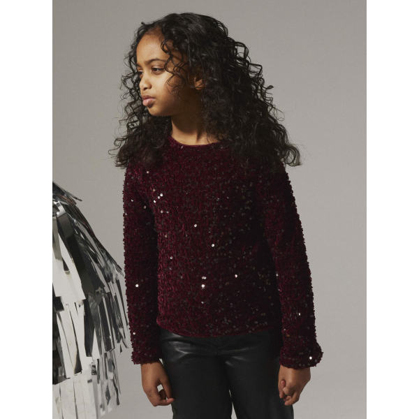 Name It - Bluse - Rusitta - Burgundy Black Bow