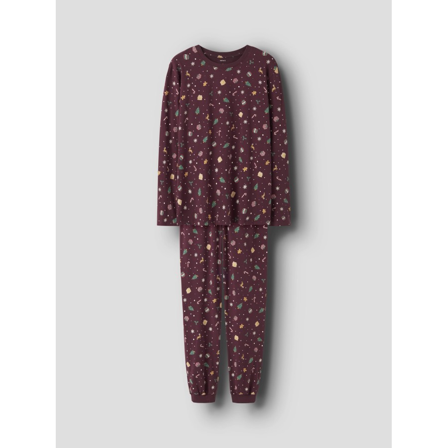 Name It - Voksen julenattøj - Vismas - Burgundy Xmas AOP