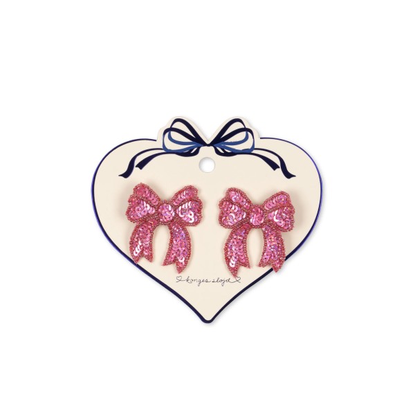Konges Sløjd - 2-pak - Hårclips - Sequin Bow - Rapture Rose