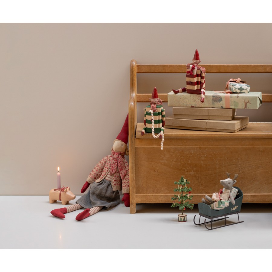 Maileg - Pixy Nisse - Str. 4 - Pige Nederdel og Cardigan - Billede 2
