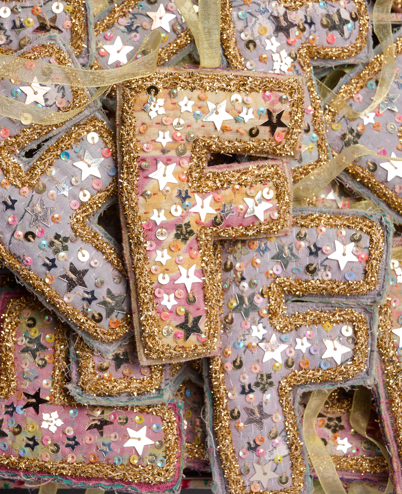 Sissel Edelbo - Bogstav Ornament - Vintage Kantha - Billede 5