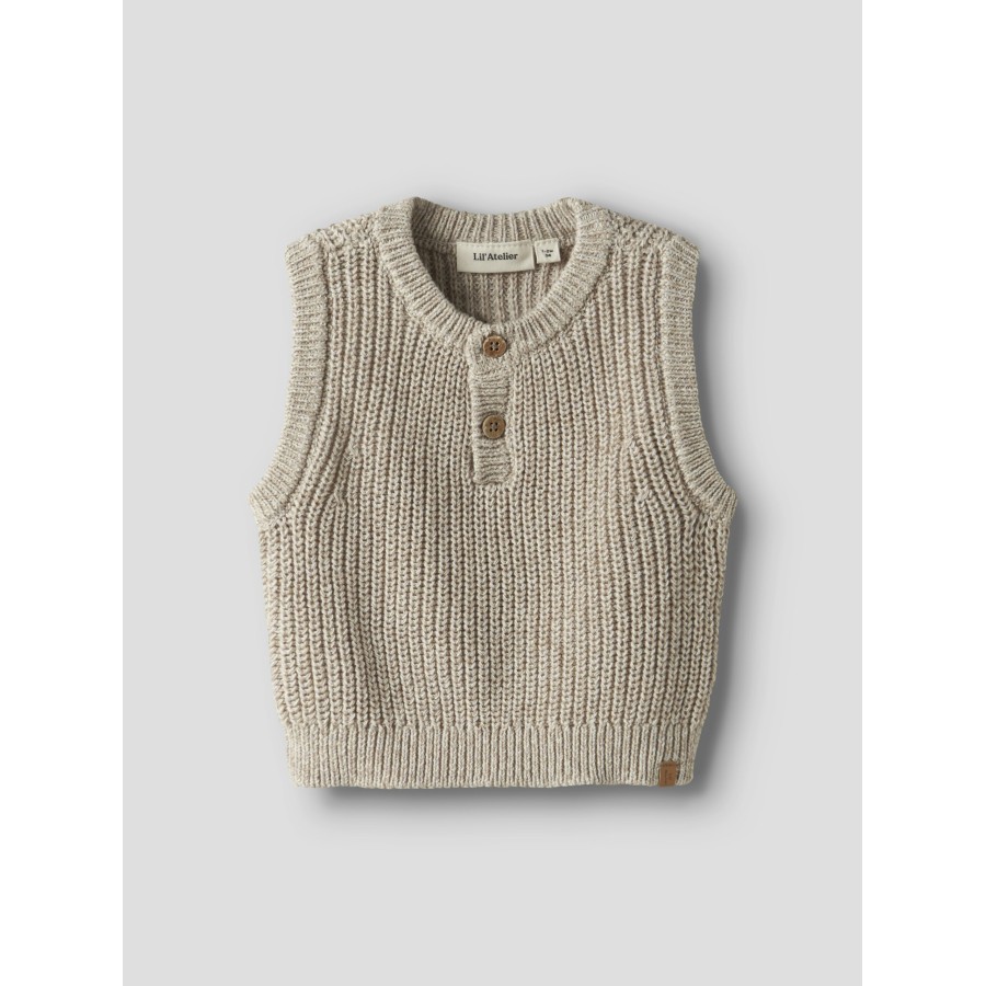 Lil' Atelier - Strik Vest - Rokko - Oxford Tan Melange