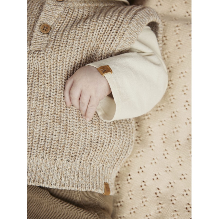 Lil' Atelier - Strik Vest - Rokko - Oxford Tan Melange - Billede 5